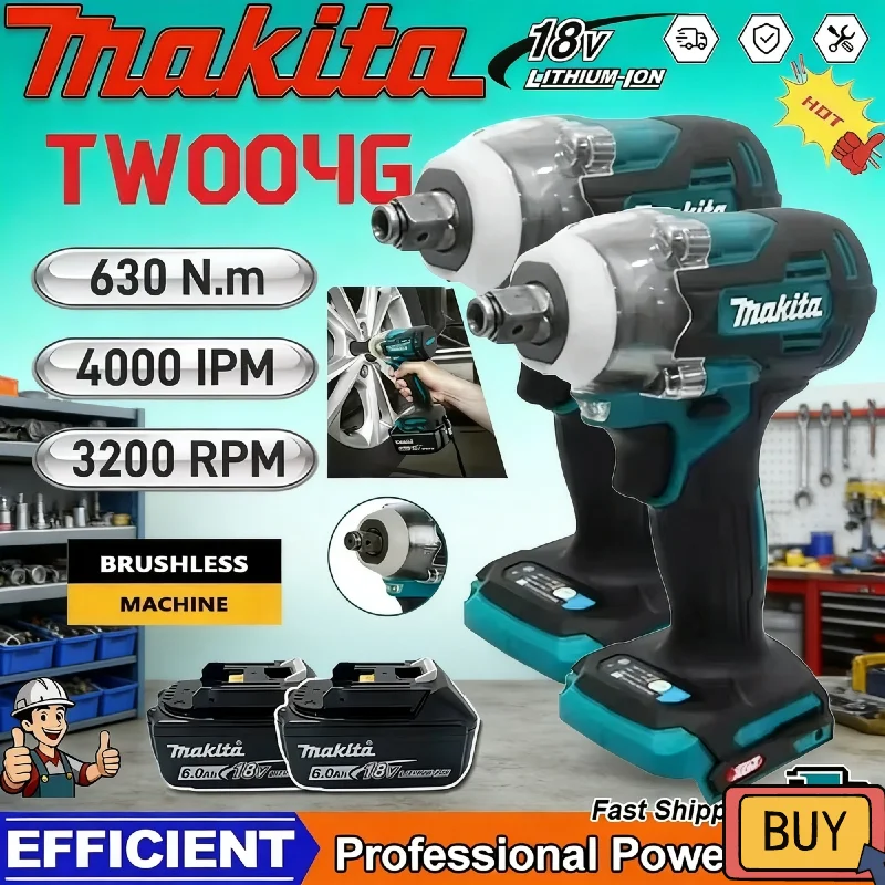 

Makita TW004G 630N.m 18V Brushless Cordless Screwdriver Rechargable Drill Driver For Makita Battery Power Tool