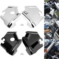 Cubiertas embellecedoras de cuello cromadas negras para motocicleta, cubiertas de Metal para Yamaha XVS400 Drag Star 96-17 XVS650 Drag Star v-star 650Custom Classic 97-03