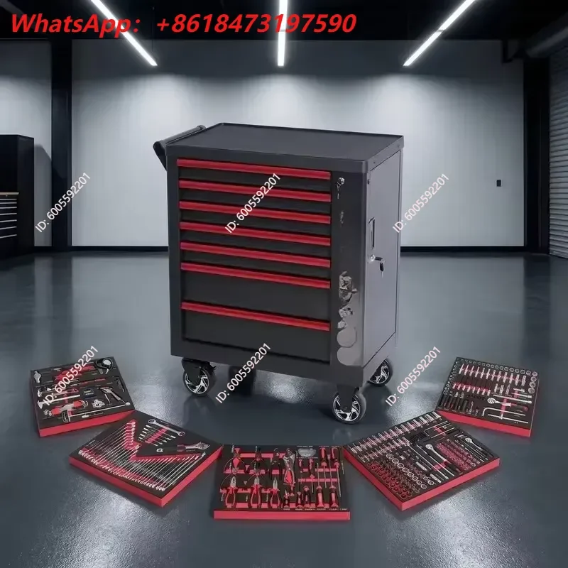 Hot Selling Heavy Duty 30 Inch 7 Drawer Lockable Tool Cabinet with 319 Piece Hand Tool Set for Garage Car Repair Shop