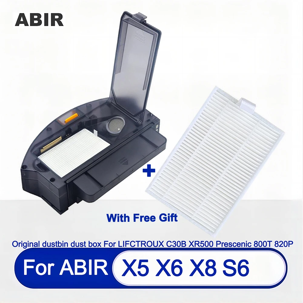 Original Accesories Dustbin Dust Box For ABIR X5，X6，X8，S6 Series Robotic Vacuum Cleaner 6000PA Suction Replacement Accessories