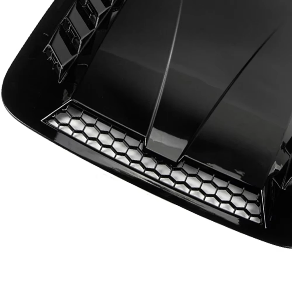Glossy Black Car Hood Decorative Stickers Universal Front Engine Air Flow Intake Hood Scoop Vent Bonnet Cover Accessory