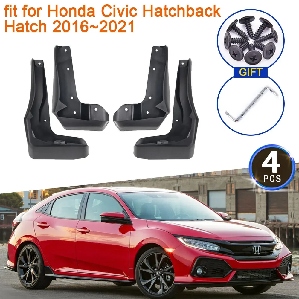 

4x для Honda Civic Hatchback Hatch 2016 ~ 2021 аксессуары 2017 2018 2019 2020 Брызговики Брызговики переднее заднее крыло