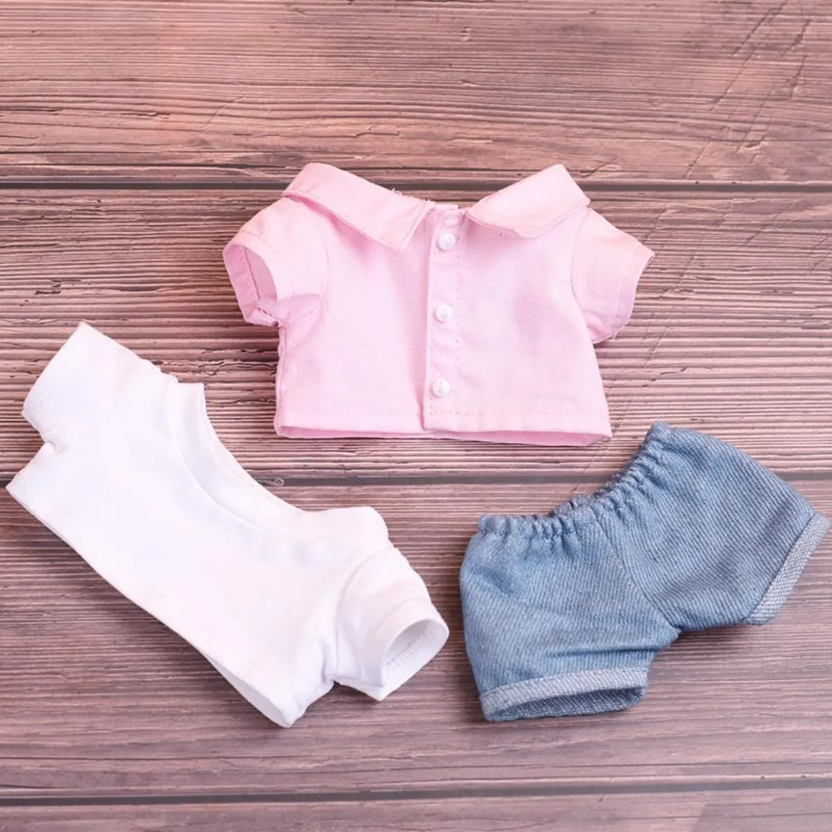 2026 New Arrival 15cm 20cm Idol Doll Clothes Pink Button-Down Shirt Outfit Kpop Idol Dolls Accessories Sitting Party Game Toys