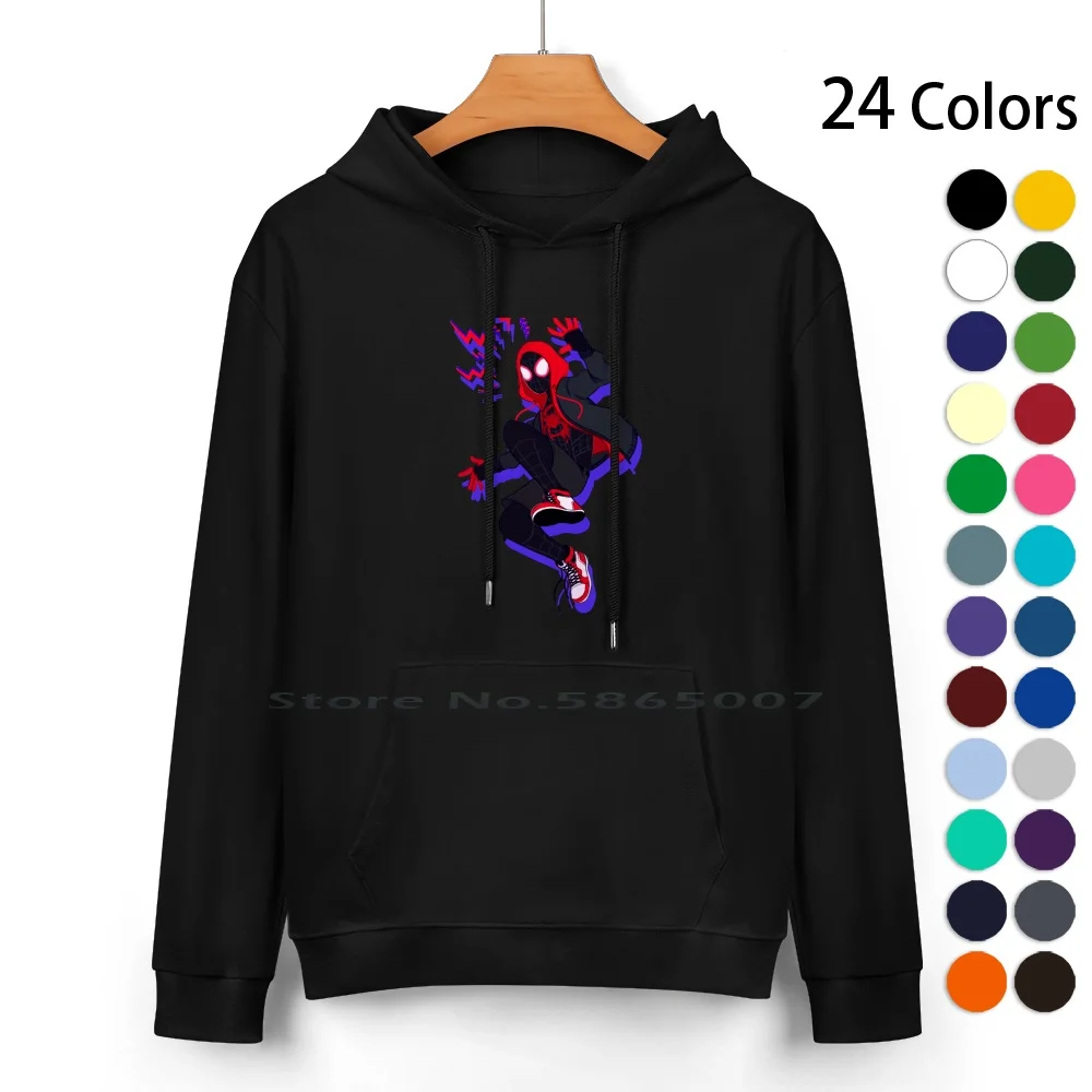 

Miles Morales Spiderverse Pure Cotton Hoodie Sweater 24 Colors Miles Morales Peter Parker Into The Spider Verse Comics