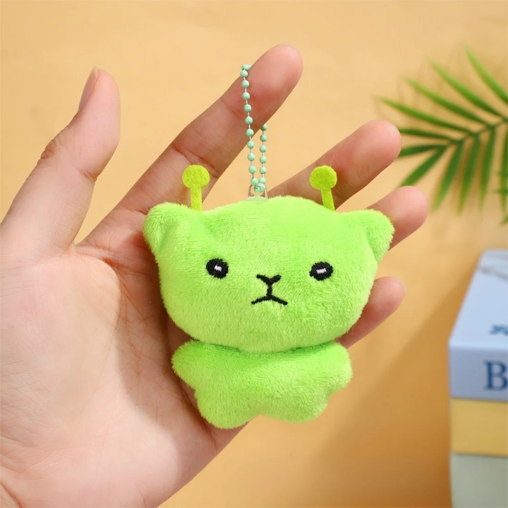 Cute Soft Backpack Pendant Mini Cute Star Mobile Phone Rope Kawaii Style Adorable Alien Cat Keychain Birthday