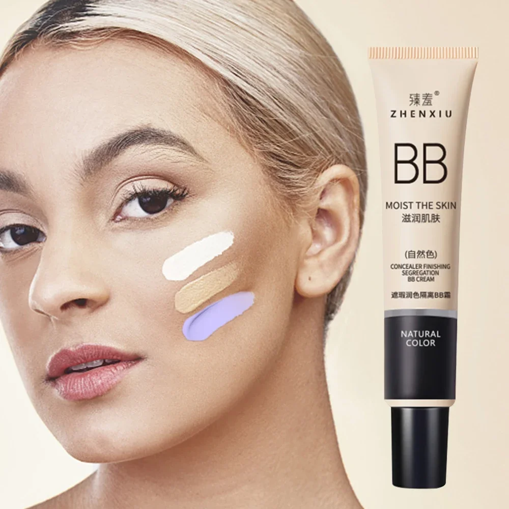 Creme bb à prova d'água, base líquida hidratante de longa duração, cobertura para manchas de acne, base facial natural, maquiagem fosca, corretivo, cosmético