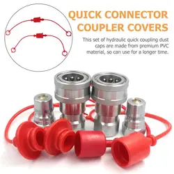 2 Sets Of Hydraulic Quick Coupling Dust Caps Quick Connector Coupler Covers A Type Hydraulic Quick Connector