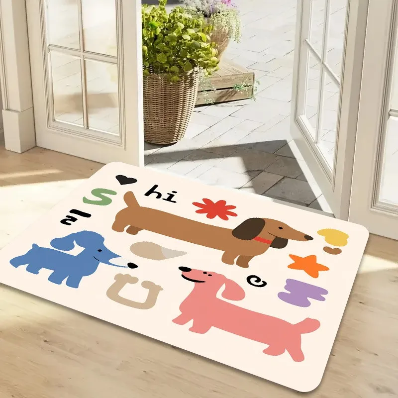 Inclusive Rainbow Text Statement Graphic Doormat Entry Bohemian Rug Anti Slip Floor Mat For Diversity Themed Front Door Ornament