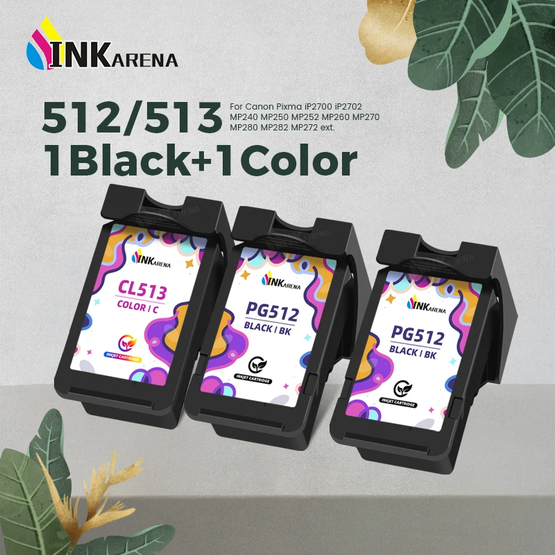 Inkarena Remanufactured Ink Cartridge PG512 CL513 PG-512 CL-513 For Canon Pixma MP280 MP282 MP330 MP480 MP490 MP492 MP495 MP499
