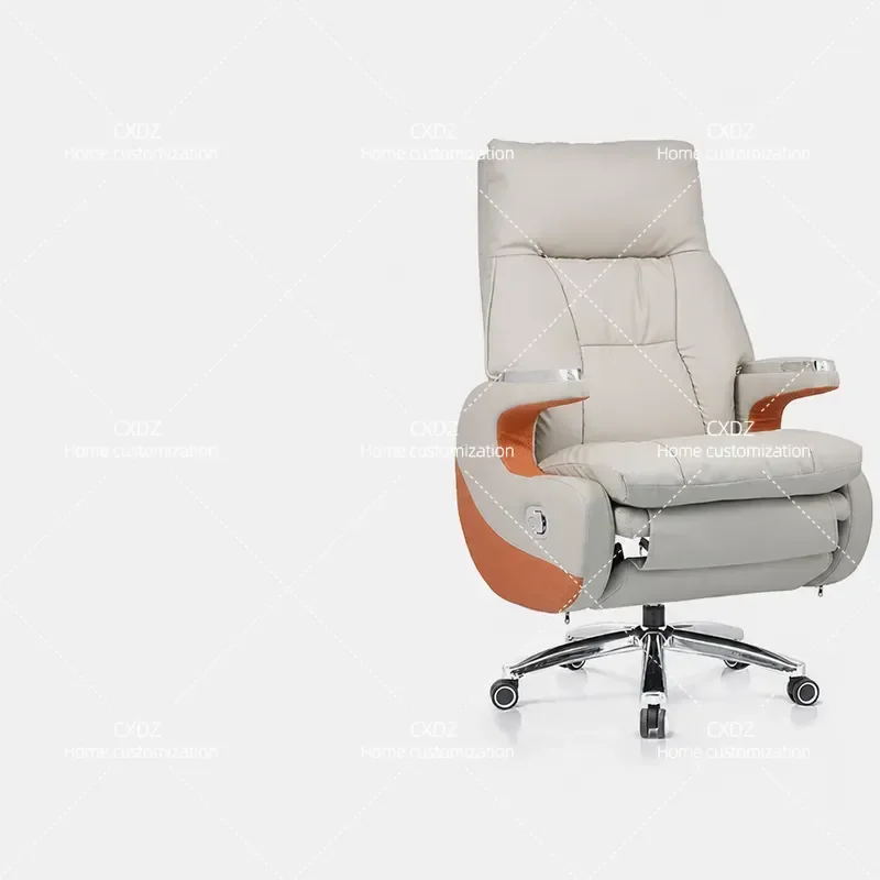High Back Executive Office Chair Ergonomic Reclining Computer Desk Chair with Footrest Comfortable Leather Boss Manager Chair