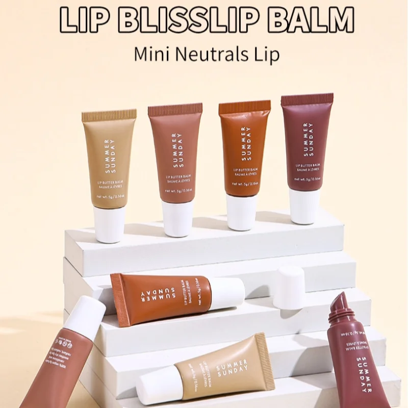 Brand Lip Balm Long-lasting Makeup Butter Moisturizing Tinted Lip Balm Set Smooth Natural Color Daily Four-color Lipstick Makeup