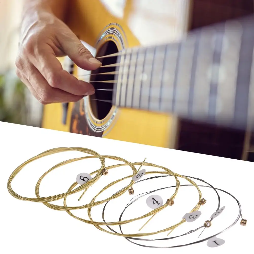 6 Pieces Copper Guitar Strings 1-6 for Classical Classic Steel Wire Classic Acoustic Folk Guitar Parts Accessories