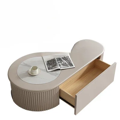 Cashew Tea Table Combination Italian Minimalist Small Apartment Designer Creative Stone Plate Baking Finish Tea Table