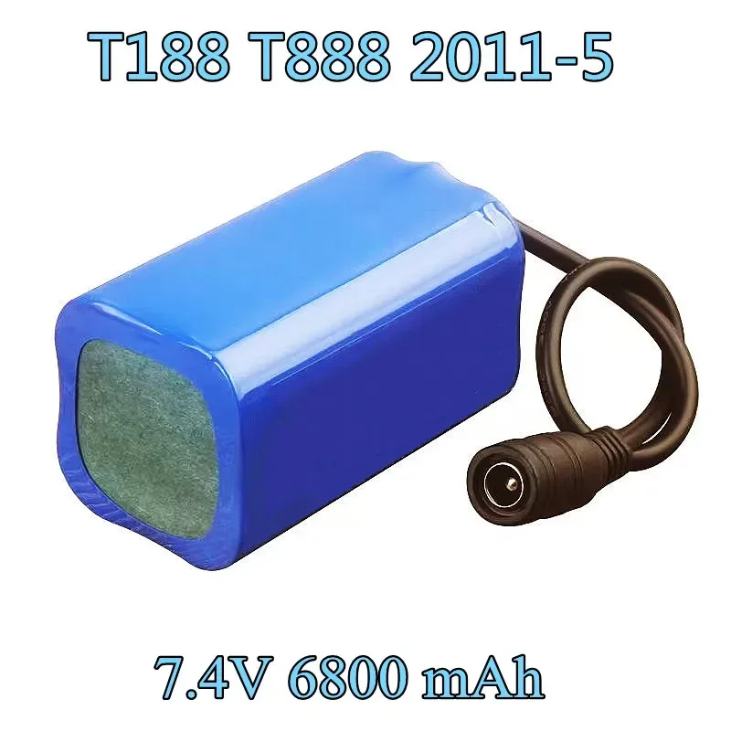 Batterie Lipo pour détecteur de poisson à distance, accessoires de bateau d'appât de pêche, jouet RC, 2011 V, 7.4 mAh, T188, T888, 6800-5