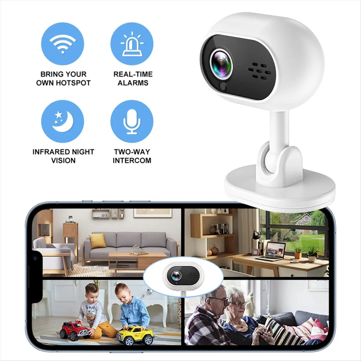 morning A4 1080P Smart Mini Wifi IP Camera Indoor Wireless Security Home CCTV Surveillance Cam with Auto Tracking on IWFCam App