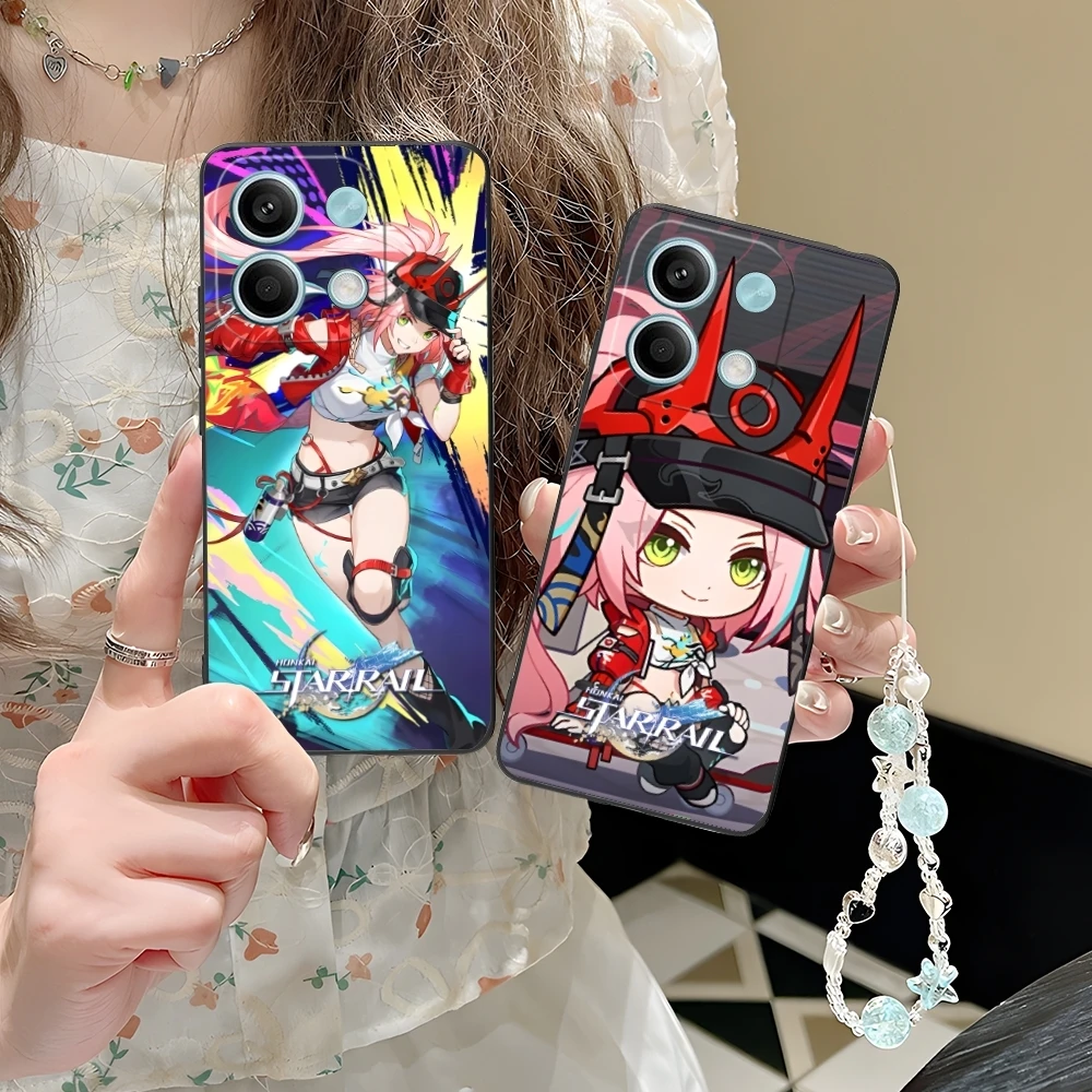 Honkai Star Rail Rappa Mobile Phone Case for Xiaomi POCO M6 M5 M4 M3 X6 X5 X4 X3 F6 F5 F4 F3 F2 C40 Pro GT 5G Black Cover Shell