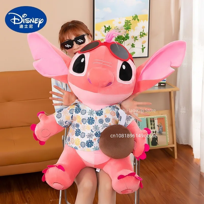 

80cm Super Big Size Disney LILO & Stitchanime Plush Stuffed Doll Angel Room Decoration Plushies Pillow Ornaments Children's Gift