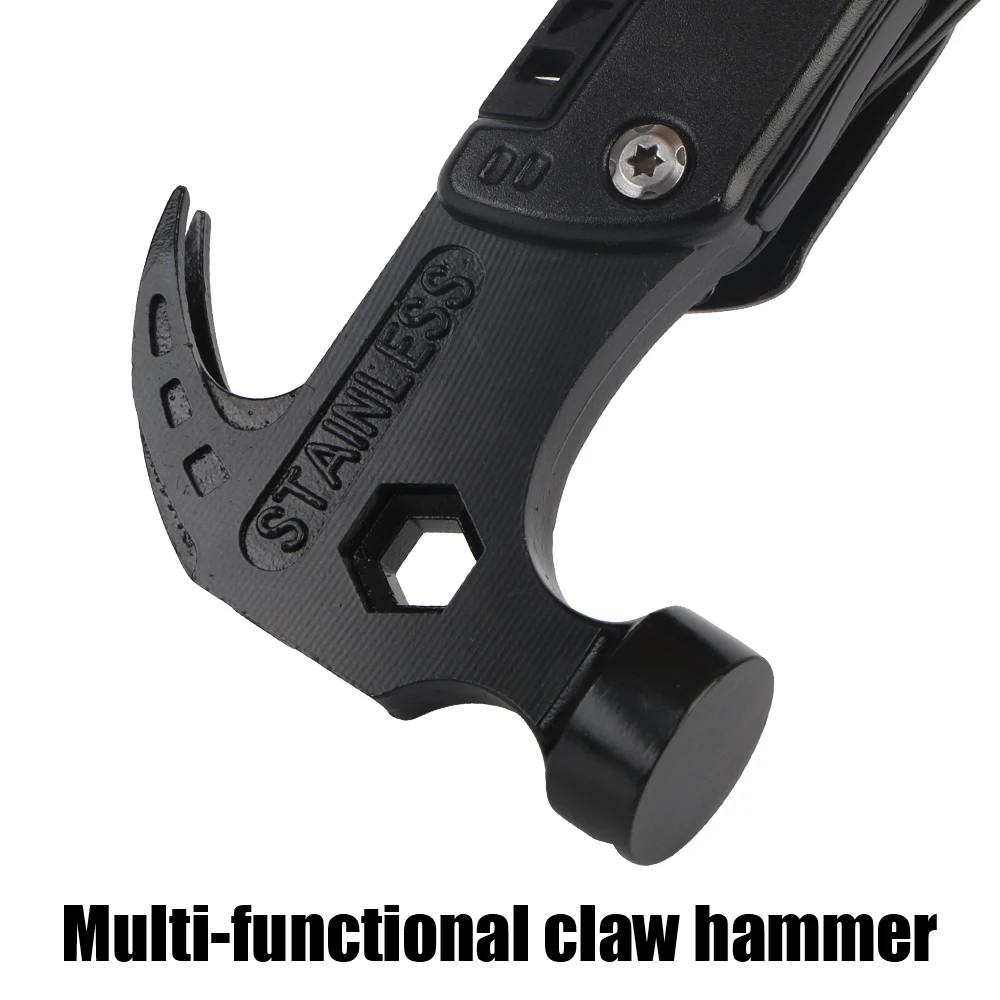 Stainless Steel Portable Claw Hammer with Nylon Sheath For Outdoor Survival Camping Hunting Folding Multifunctional Pliers