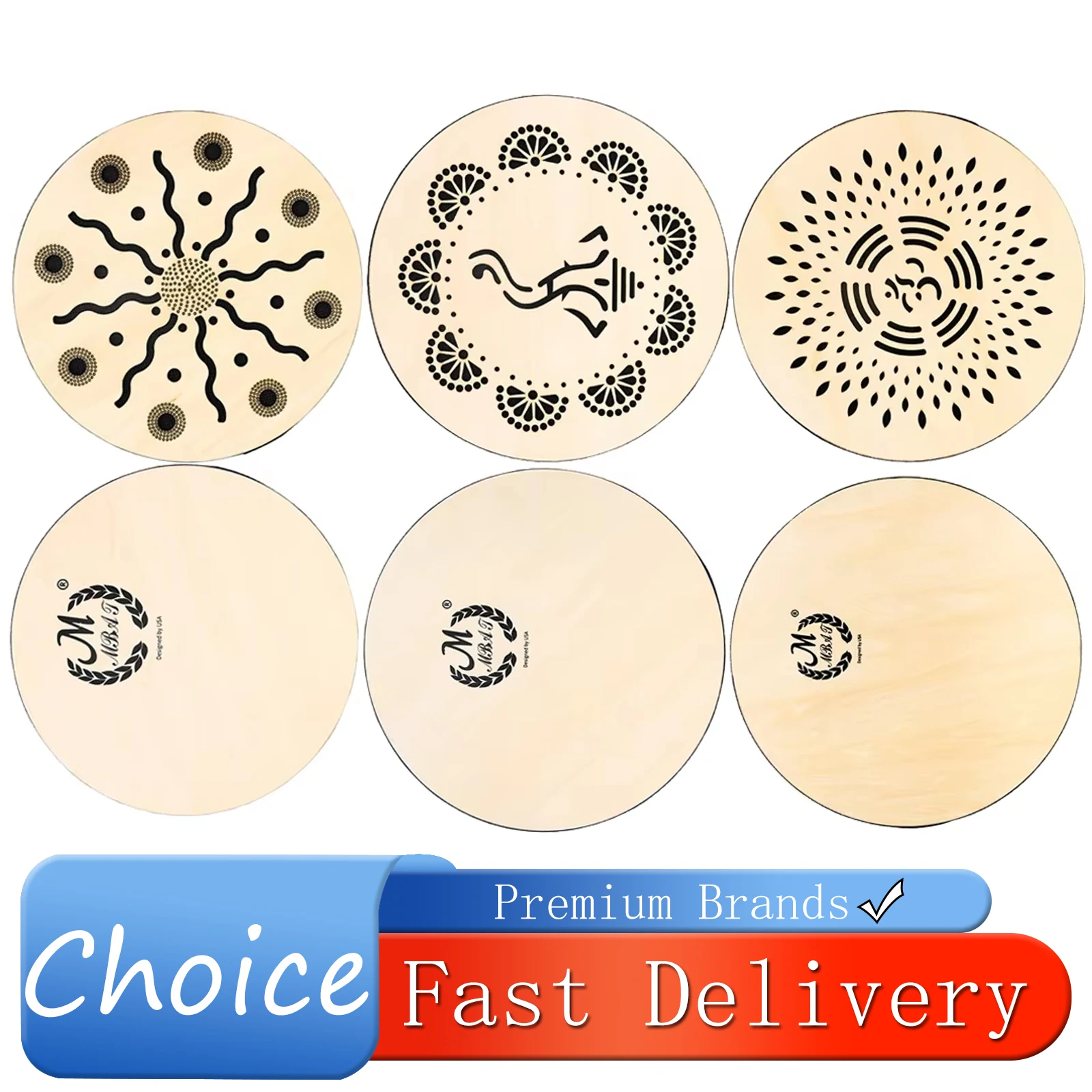 

IRIN 8/10/12 Inch Creek Drum Ethnic Percussion Instrument Solid Wood Drum Rain Sound Gift Drums That Simulate Sound of Water