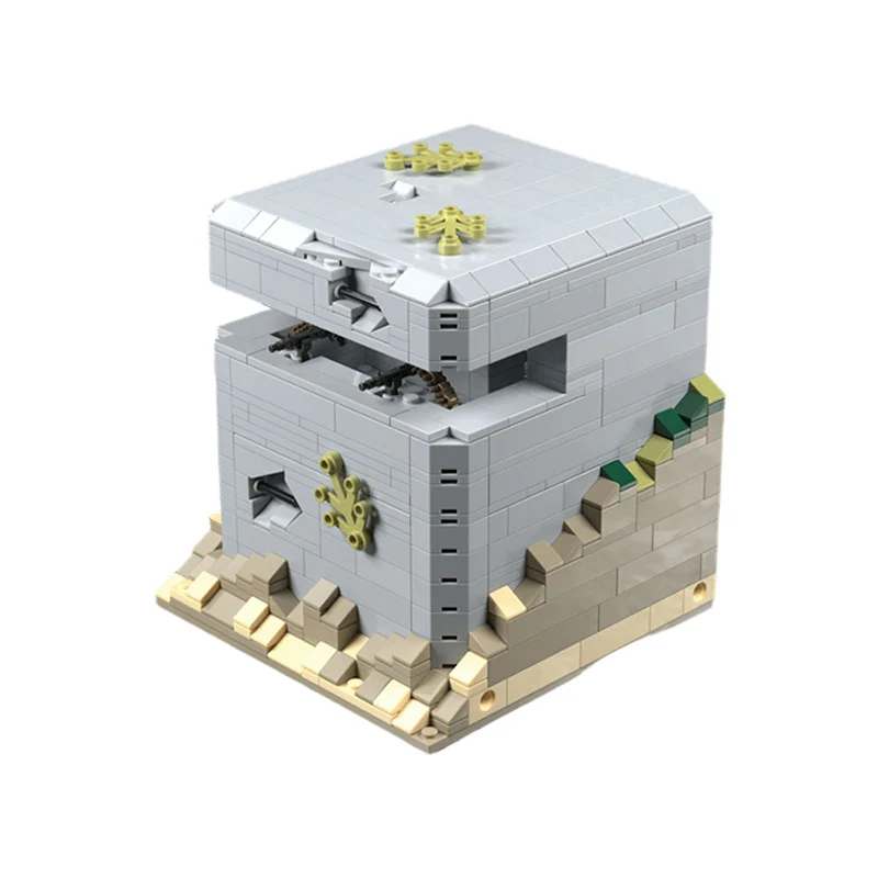 qwert Military Defensive Bunker Model MOC Building Bricks War Equipment Modular Technology Gifts Holiday Assemble Children Toys