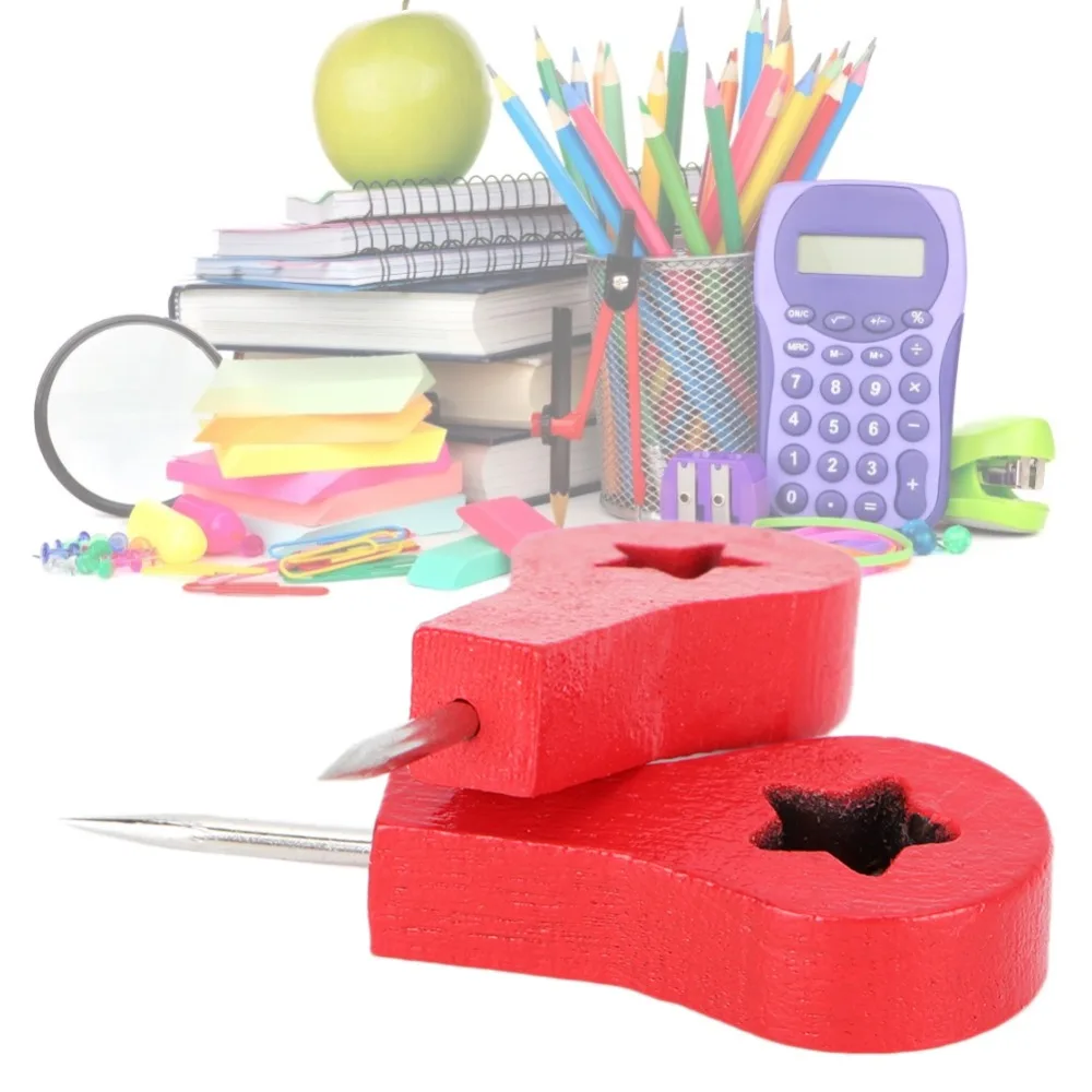 DIY Craft Red Star/Red Arrow Shape Pushpins with Storage Box 40Pcs/ 25Pcs Thumbtack Nail Wood Creative Push Pins Bulletin Board