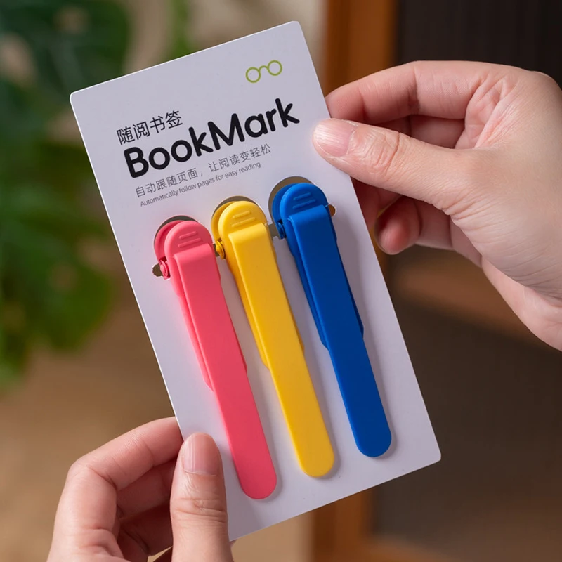 Imagem -05 - Criativo Silicone Bookmark Clip Notebook Page Divider Material Escolar Marcadores de Livros Simples Ferramentas de Leitura pc Pcs Pcs