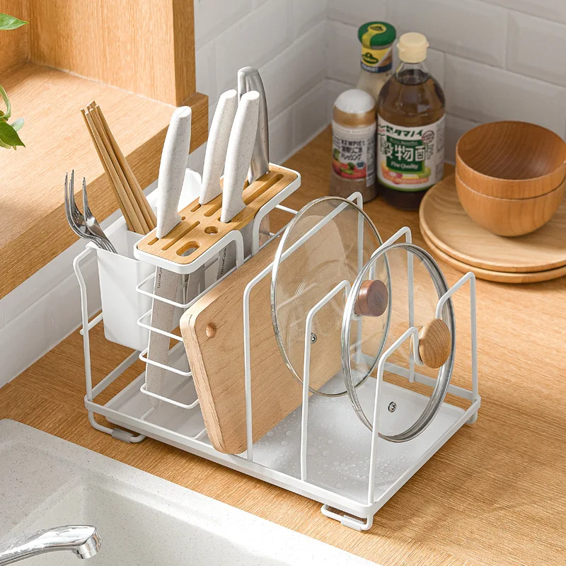 

Cutting Board Cutlery Storage Shelf Kitchen Organizer Fork Spoon Knife Stand Holder