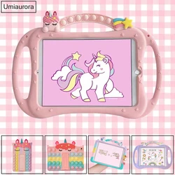 Kids Cartoon Silicone Stand Cover for IPad 7 8th 9th 10.2 Mini 6th 9.7 2018 Air 2 3 4 5 10.9 Pro 10.5 11 Tablet Case Shell Funda