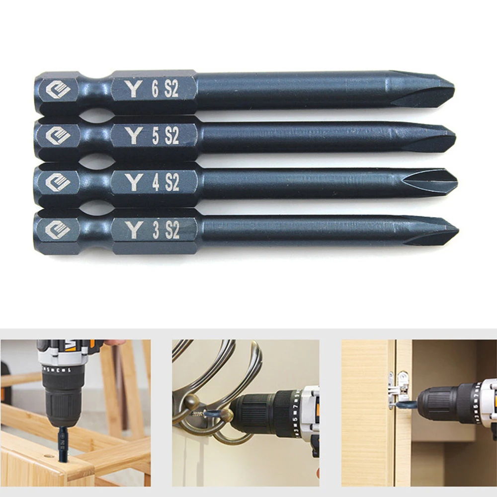 

4pcs Y3 Y4 Y5 Y6 Tip Magnetic Tri-wing 65mm Head Screwdriver Bits Set Hex Shank For Manual Electric Screwdrivers Drill Air Tools