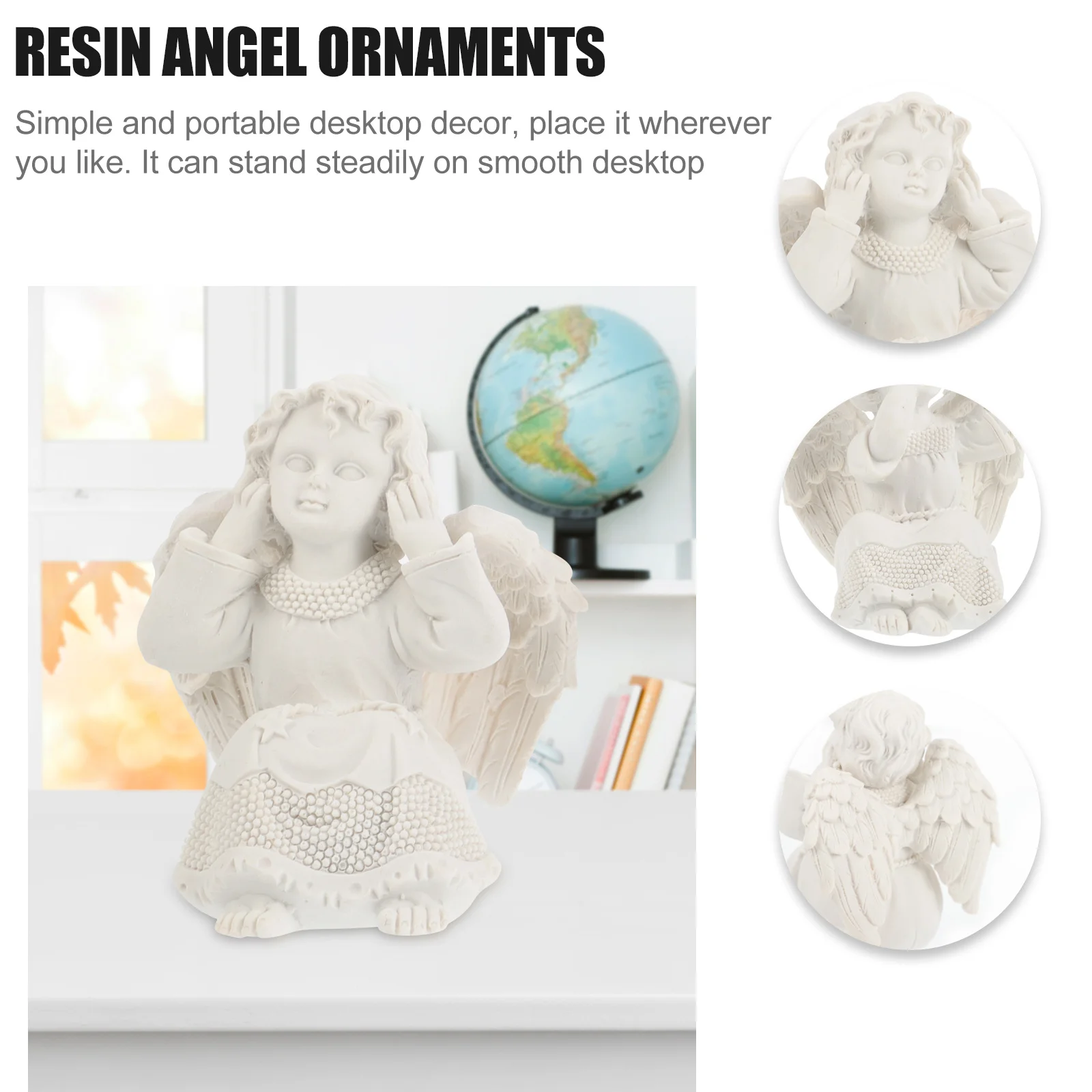 

3Pcs Resin Angel Shape Home Decoration Craft Ornament Desktop Table Accessory Eco Resin Figurine Figurine Adornment