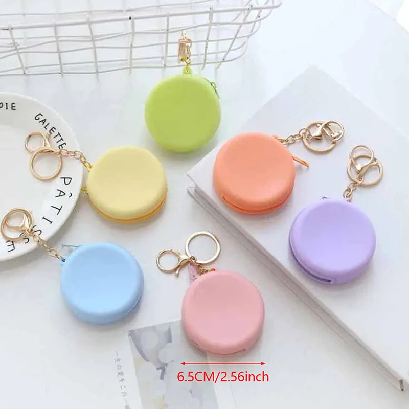캔디 컬러 실리콘 미니 원형 동전 거치대 케이스 동전 지갑, 여성 소녀 패션 동전 지갑, 어린이 여성 지퍼 지갑