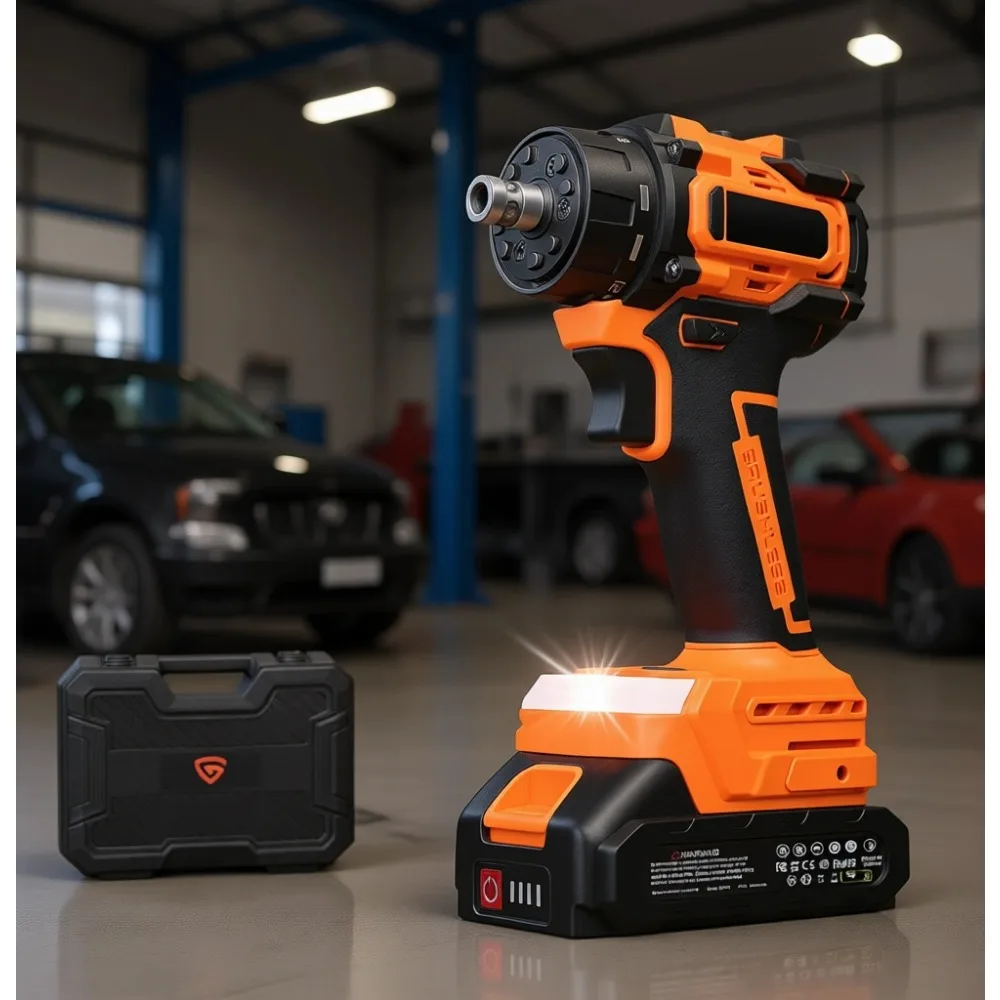 

Бесщеточный аккумуляторный шуруповерт 5-в-1, 21В, с 2 аккумуляторами, зарядным устройством, угловым, смещенным и удлинительным насадками, 3-кулачковым патроном