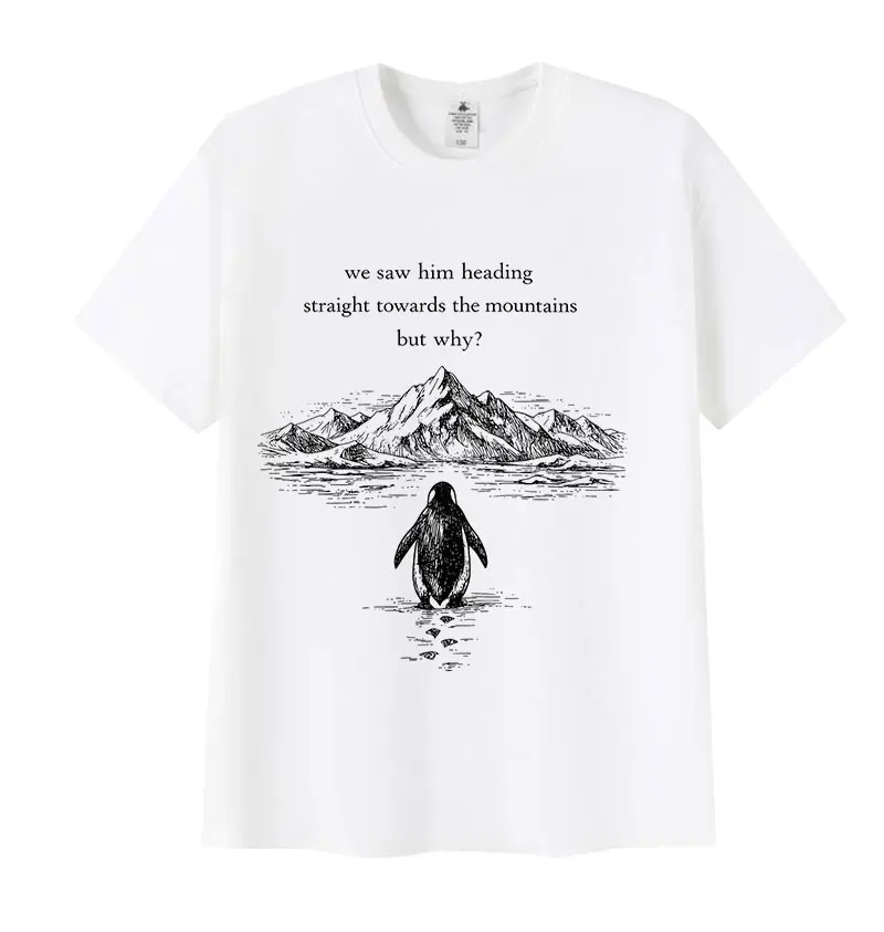Nihilist Penguin But Why Funny Meme Fans Gift T Shirt Men Women Vintage Fashion Oversized T-shirts High Quality Cotton T-shirt