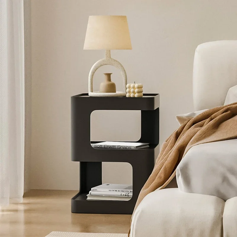 

Aesthetic Nordic Nightstands Pretty Narrow Organizers Storage Luxury Nightstands Acrylic Black Table De Chevet Home Furnitures