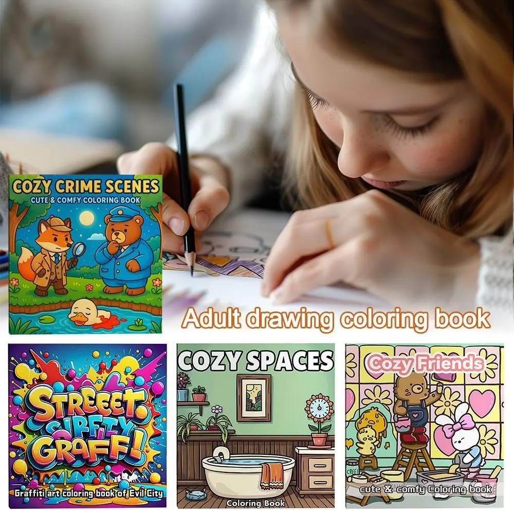 

Cartoon Coloring Book Educational Painting Gift Graffiti Painting Book Stress Relief Montessori Drawing Toy for Adults And Teens