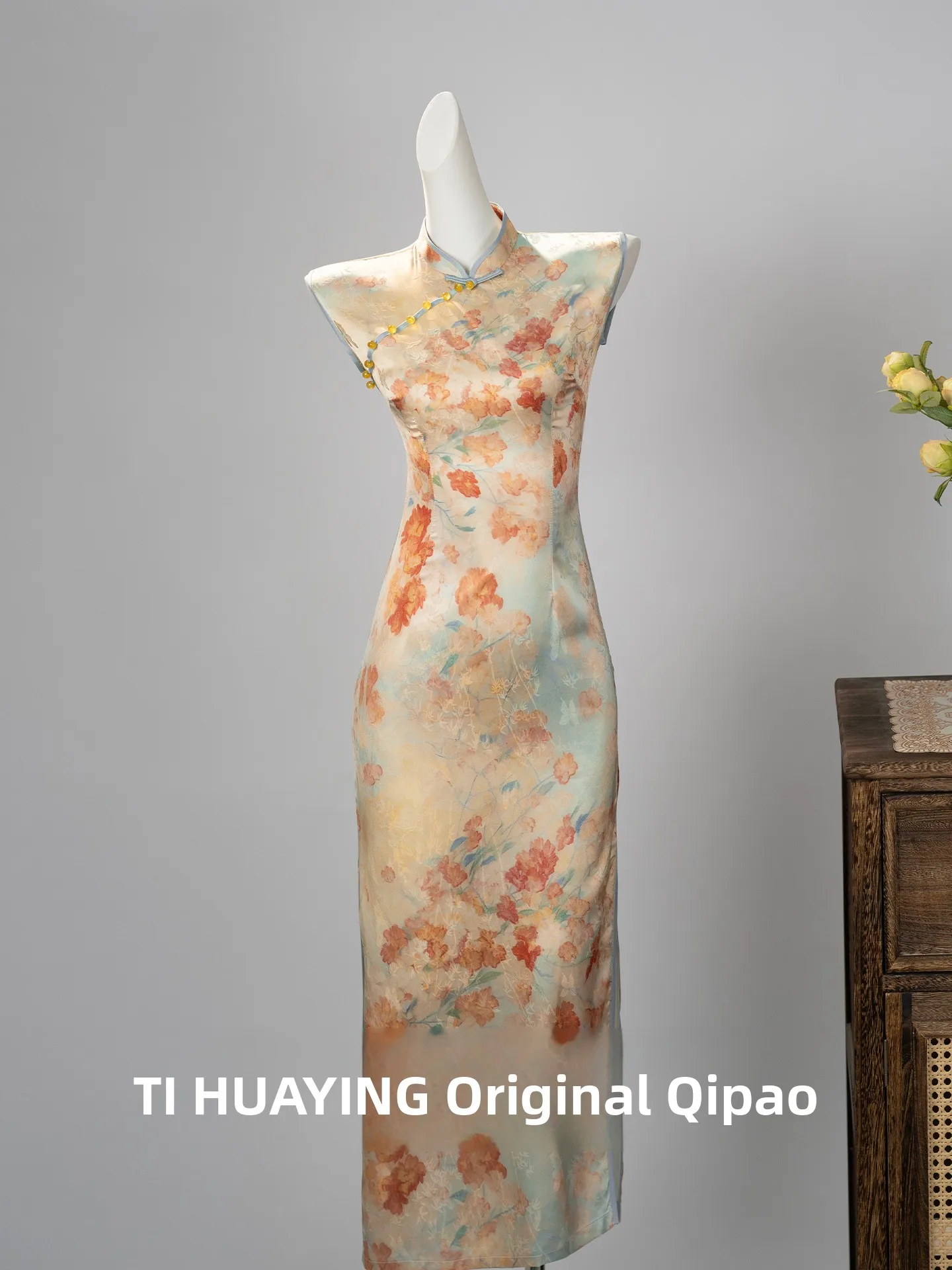 

Новое китайское платье Sle Svel Dr малого размера для женщин, с цветочной вышивкой, выполненной по традиционной технологии, в модифицированном старинном стиле.