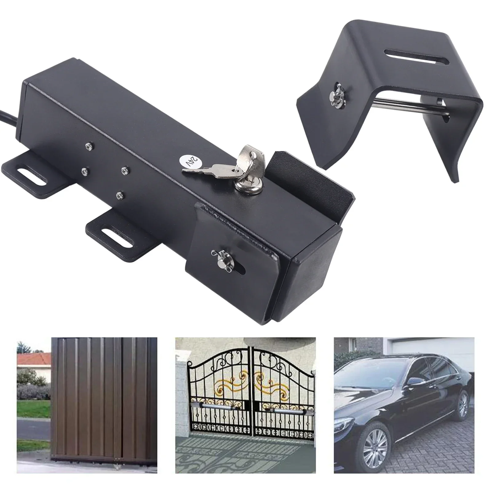 Automatic Gate Opener Durable Q235 Steel IP44 Waterproof Dual Unlocking Methods DC 24V Electric Gate Lock Security Gate Lock