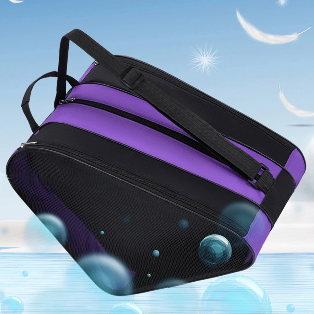 Borsa per pattini a rotelle Borsa per scarponi da neve da sci Tracolla regolabile Borsa a tracolla per pattinaggio su ghiaccio Tessuto Oxford Multi-scomparti per gli sport sci