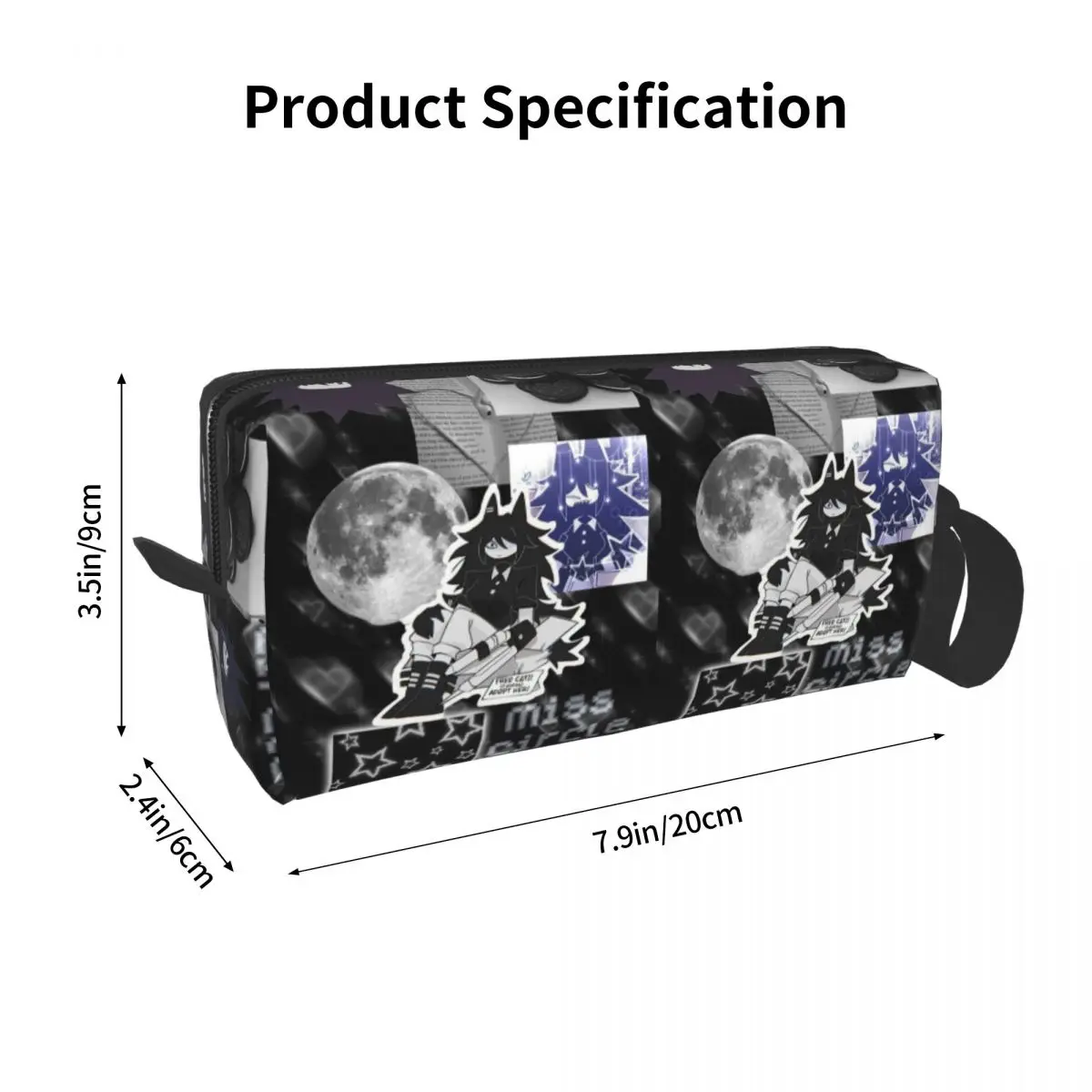 Miss Circle Game Pencil Case for Students Pen Box Pencil Bag Stationery Supplies Women Cosmetic Bag