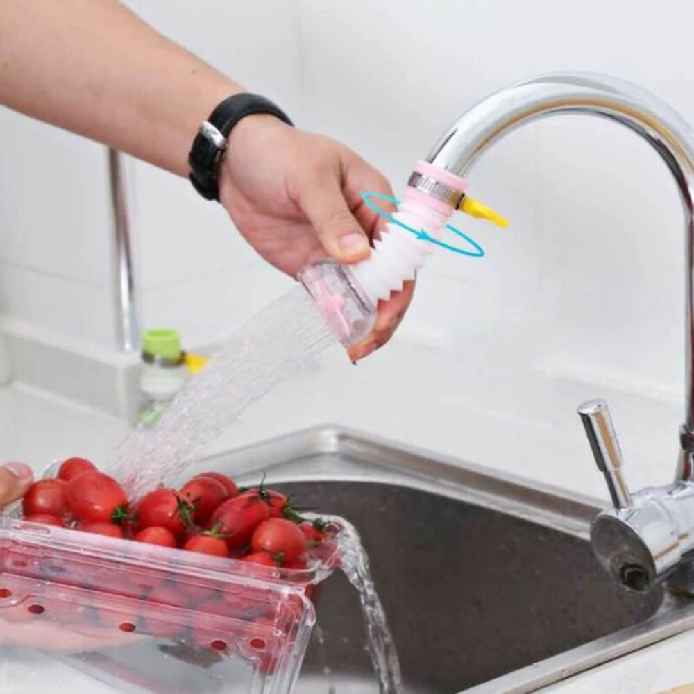 Kitchen Faucet Water Filter 360 ° Rotating Telescopic Shower Tap Water Filter Kitchen Splash-proof Shower