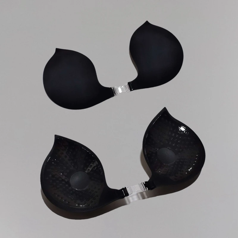 Women Chest Stickers Bras Invisible Front Buckle Silicone Invisible Strapless Adhesive Gathering Backless Breathable Underwear