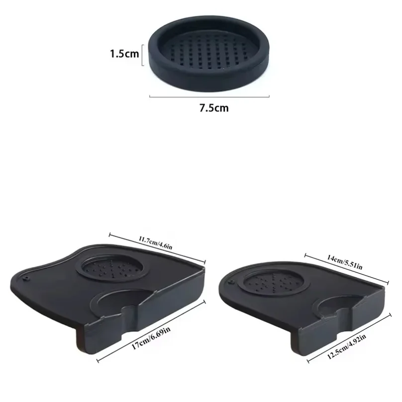 Coffee Powder Pad Non-Slip Silicone Tamping Station Espresso Mat for Home Cafe Barista Tools Black Accessories Kitchen Supplies