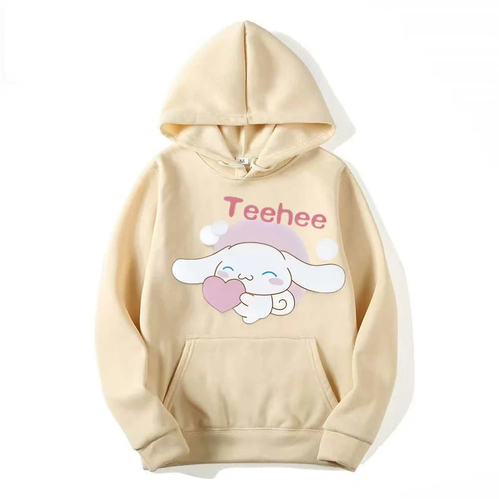 2024 New Cartoon Cute Cinnamoroll Loose Hooded Hoodie Girl\'s Friend Dress Couple Dress Casual Fashion Versatile Hoodie Top Coat