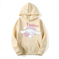 2024 New Cartoon Cute Cinnamoroll Loose Hooded Hoodie Girl's Friend Dress Couple Dress Casual Fashion Versatile Hoodie Top Coat