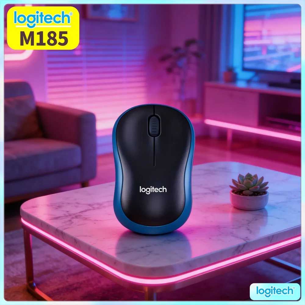 Logitech M185 Simple Dorm Computer Mouse Wireless Understated Look Auto Sleep For Student PC