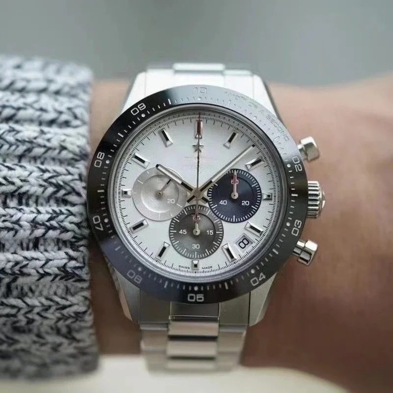 Luxury Business Multifunctional Chronograph 6-pin Stainless Steel Waterproof Date Display Sport Watch Fashion Casual Men's Watch