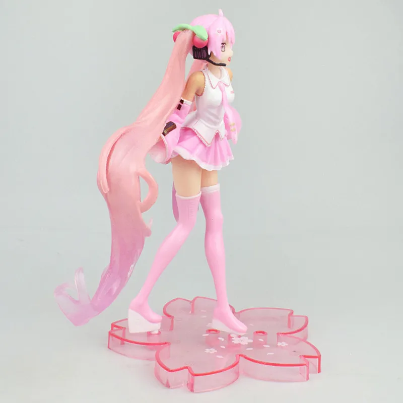18cm hatsune miku flor de cerejeira dança linda menina anime modelo artesanal figuras de ação desktop caso decoração ornamento presente