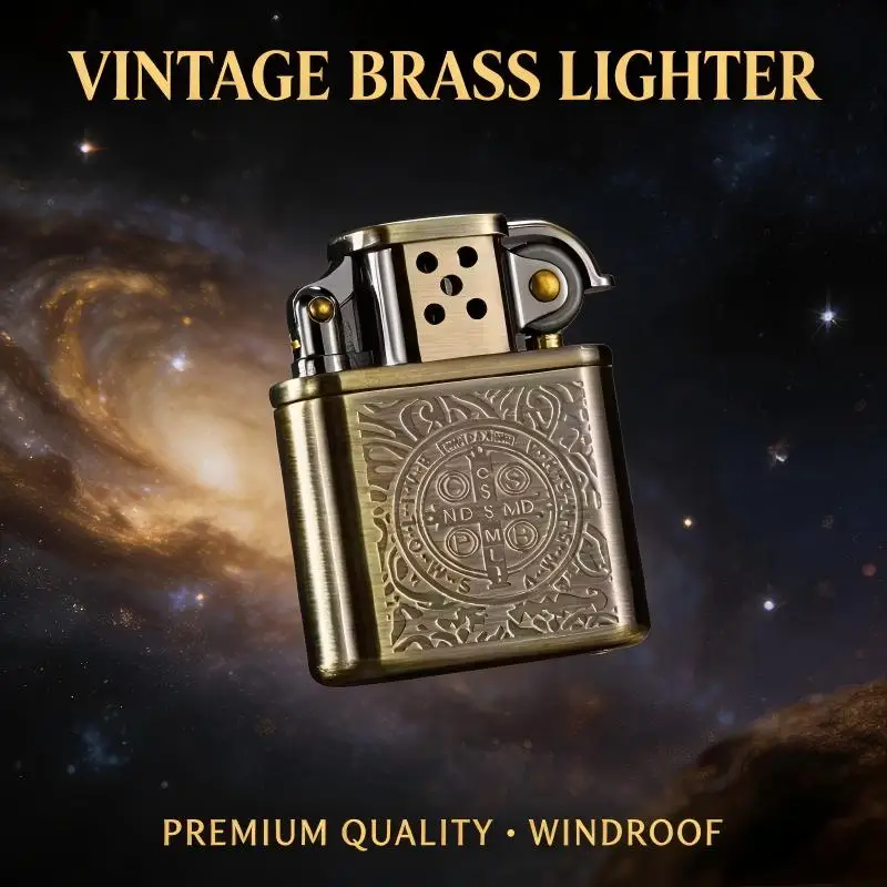 ZORRO Constantine Vintage  Lighter, Retro Metal Flint Wheel Windproof Oil Lighter, Antique Engraved Collectible Smoking