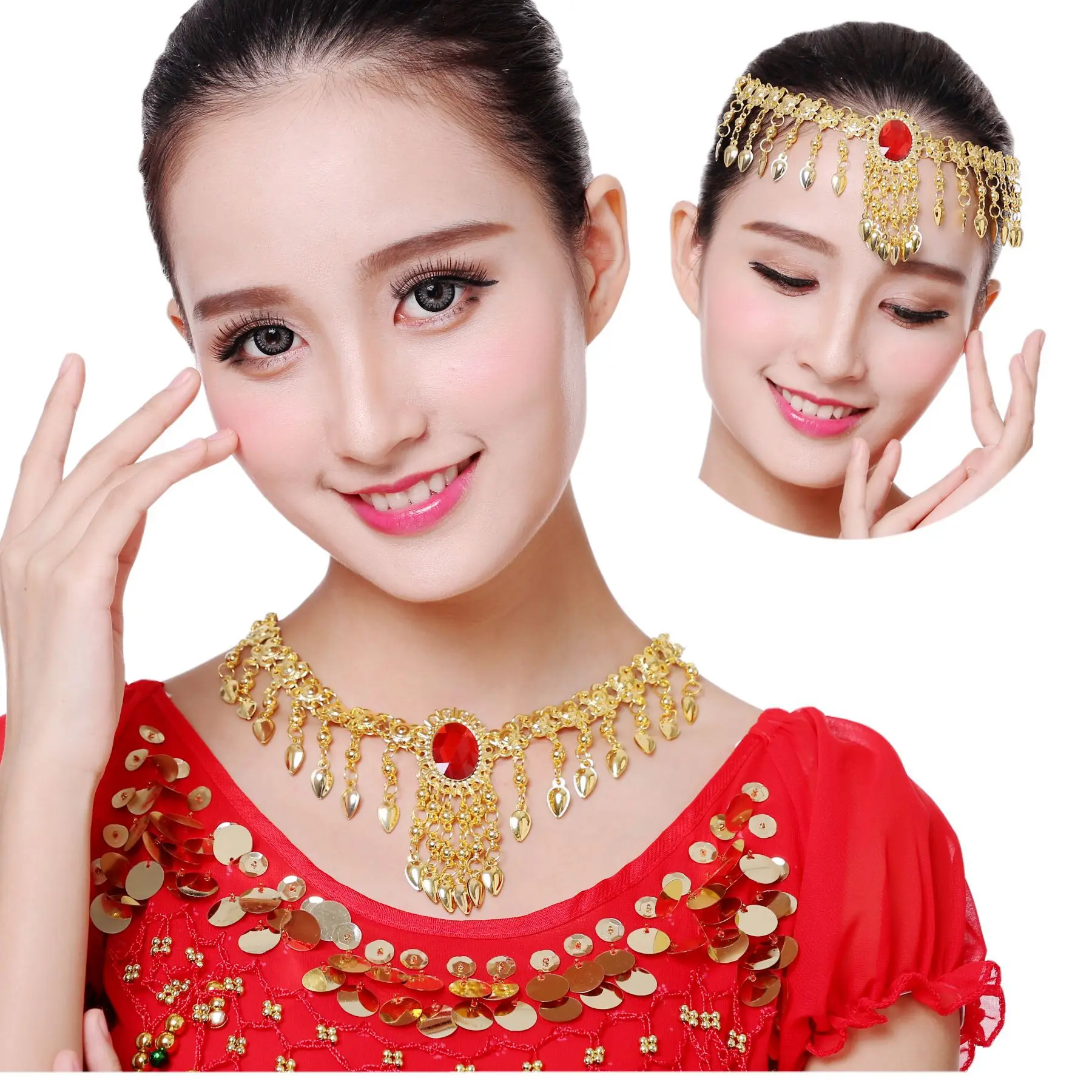 Dance Wear Bollywood Jewelry for Dance Bracelets 1 Pair Jewelry Set Indian Jewelry Accessories