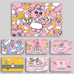 Cartoon O-Opanchu Funny rabbit Bank Credit Cards Bus Pass Stickers Cool Decoration Waterproof 4PCS Card